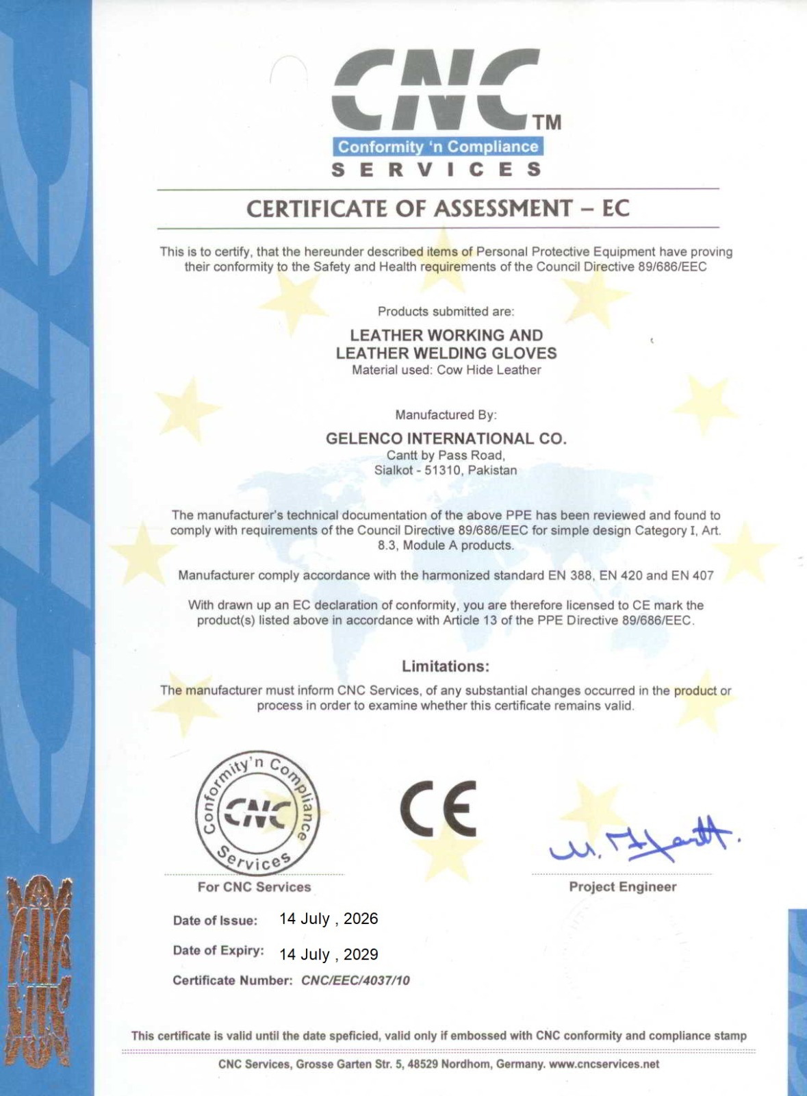 Gelenco Certificate 2