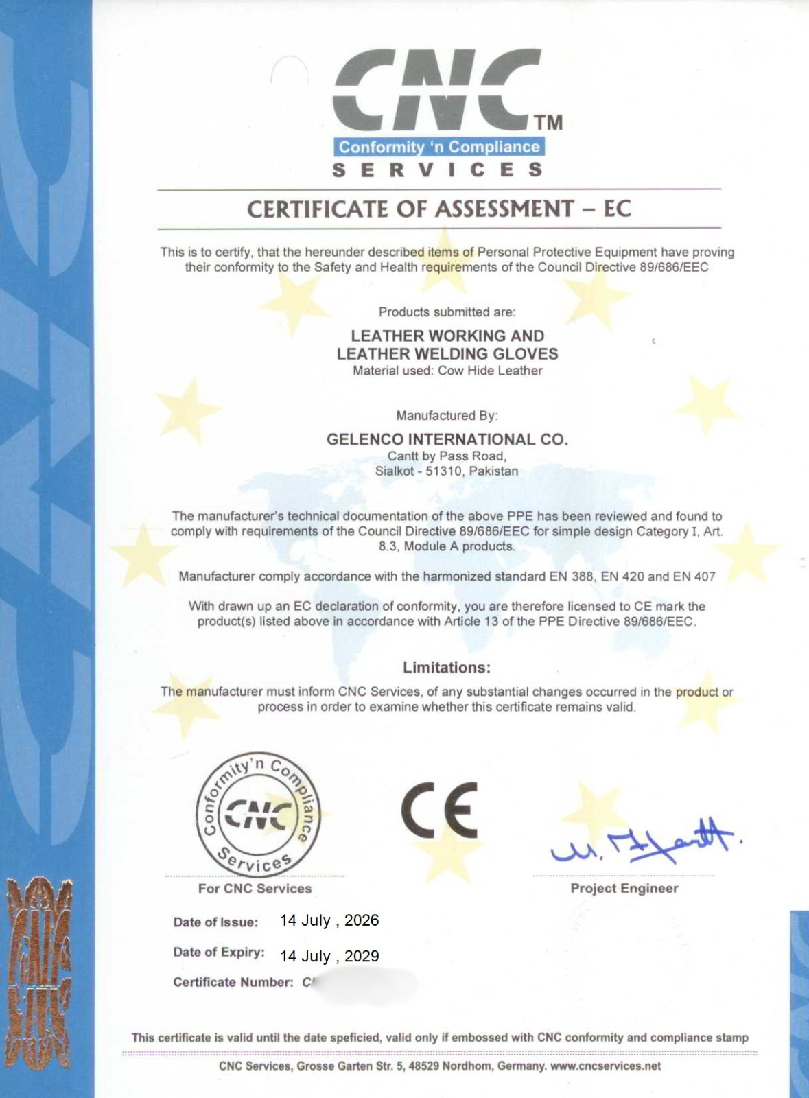 Gelenco Certificate 2